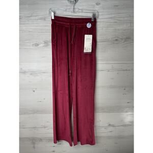 Bloom Seasons Pants Womens Small‎ Velour Wide Leg High Rise Lounge Soft Pockets
